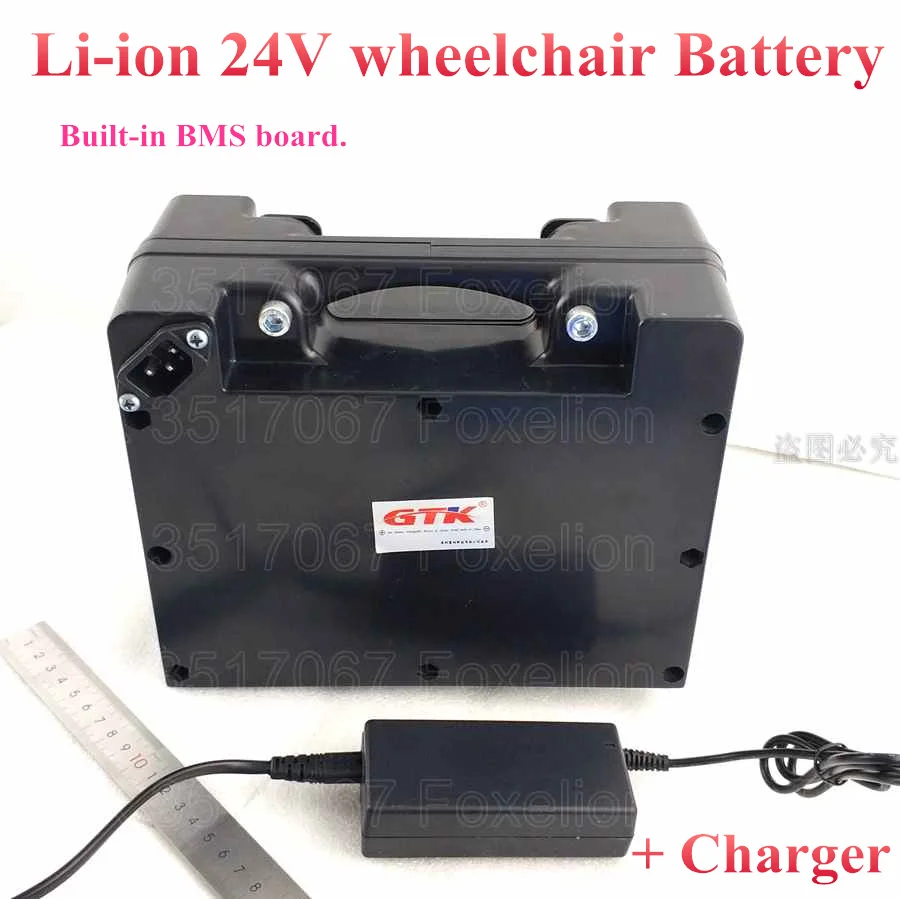 

Wheel chair 24v 40Ah 30Ah Battery lithium li-ion for electric wheelchair Motor 500w 750w BMS scooter + 29.2v 2A charger