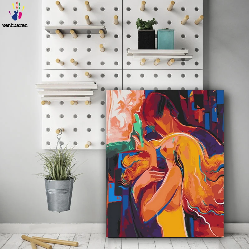 

DIY colorings pictures by numbers with colors Abstract painting of figures picture drawing painting by numbers framed Home