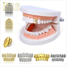 BOAKO Bling Золотые дентальные украшения для мужчин Grillz хип-хоп одиночные зубные решетки кепки Рэппер зубы комплект декоративных коронок панк человек Iced Out ювелирные изделия Z5