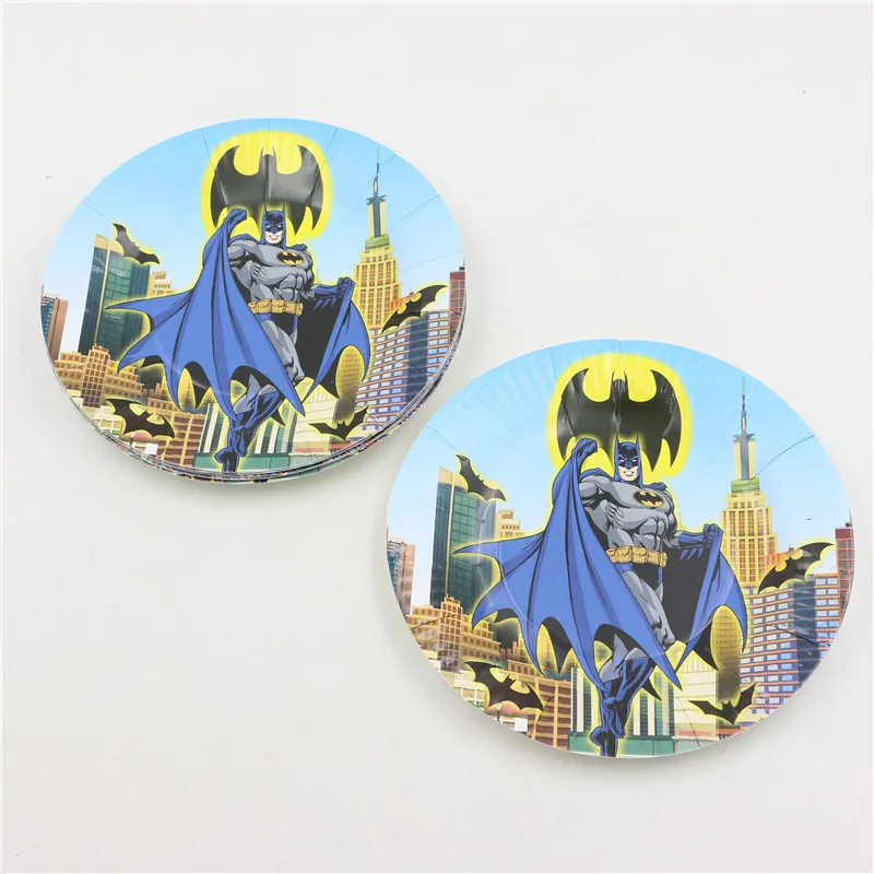 20pcs-hero-batman-children-birthday-party-decorations-disposable-paper-plates-cake-dishes-party-supplies