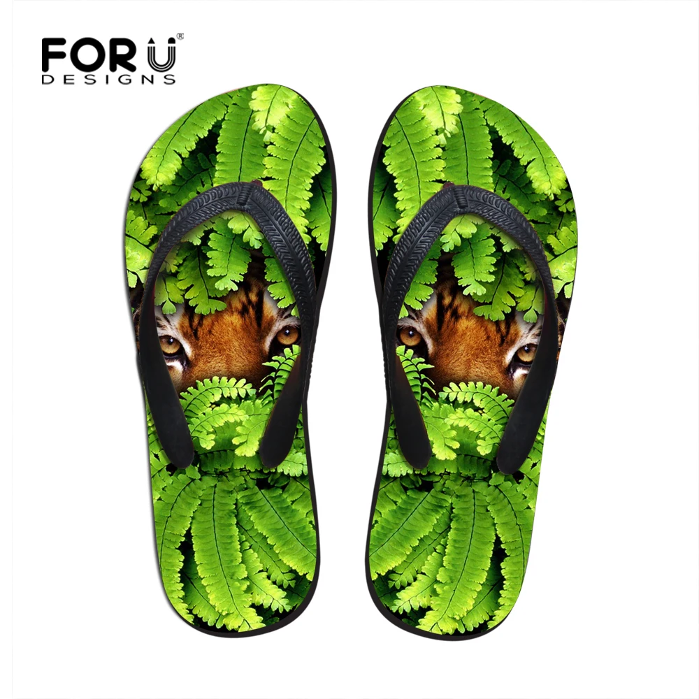 tiger print flip flops
