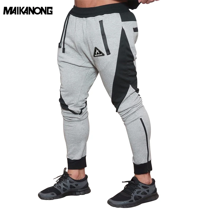 Maikanong Мужская athleticpants тренировки ткань спортивных Активный Хлопок Брюки Мужчины