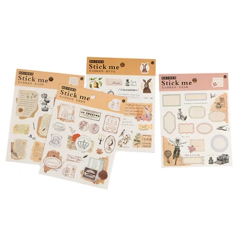 

15packs/lot Vintage collage series 4 selection Scripbooking Sticker DIY Photo album Decoration Dairy Sticker Card Wholesale