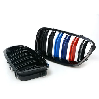 

2pcs Grille For BMW 5 series F10 F18 10-15 gloss black Car Front Center Wide Kidney Grill Racing Grill Car-styling