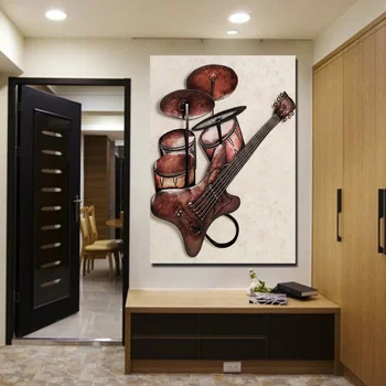 

Canvas Paintings Wall Art 1 Piece/Pcs Drum Guitar Pictures HD Prints Music Instrument Vintage Poster Modern Home Decor Framework