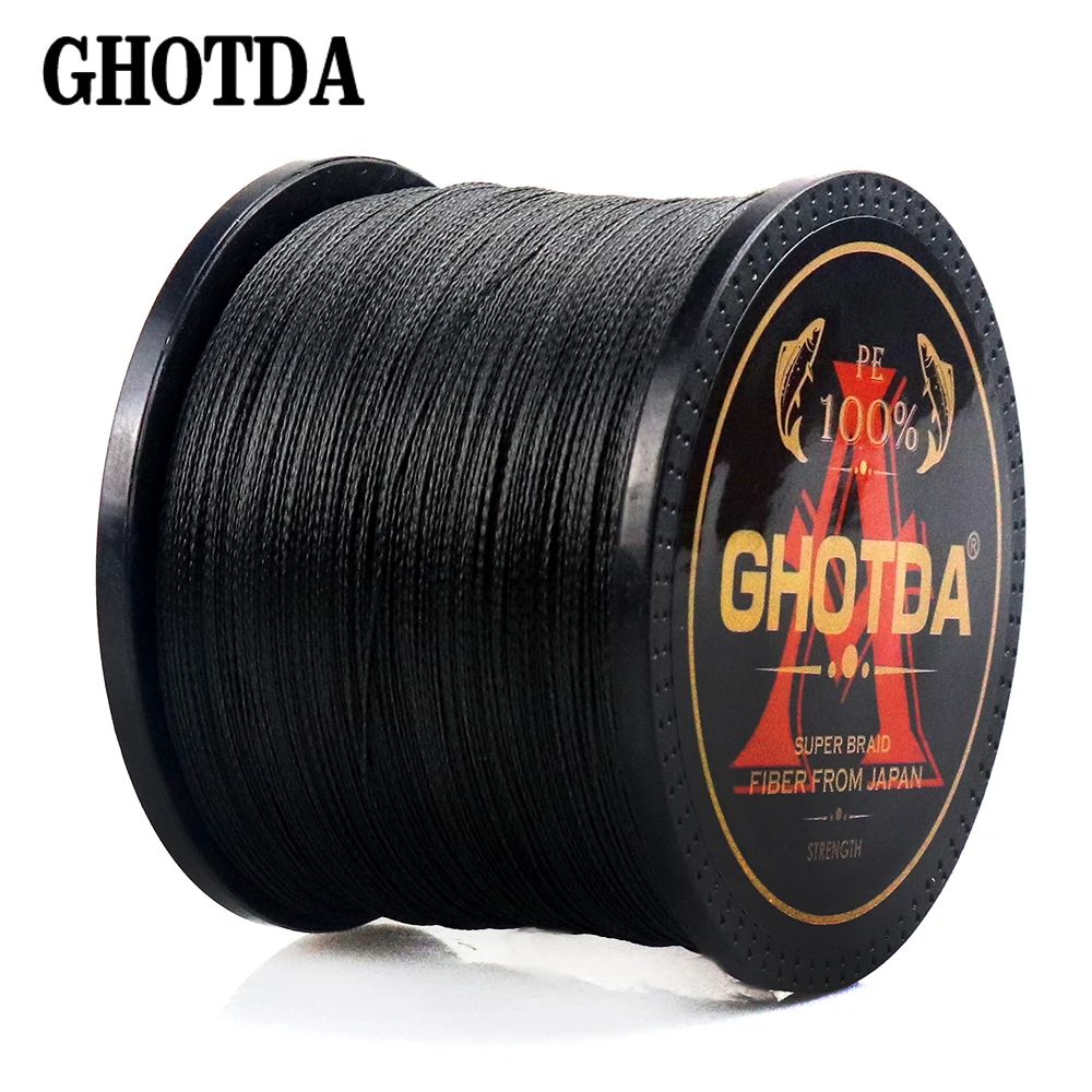 GHOTDA Braid Fishing line 300M 500M 1000M 4 Strands Multifilament Fishing Wire Carp Fishing 10-120lb