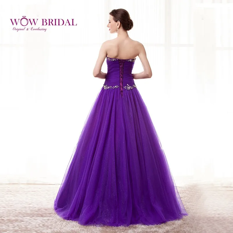 Wowbridal изящное Длинное Пышное Платье без бретелек возлюбленный шифон с хрустальным бисером трапециевидной формы с коротким шлейфом женское платье для мероприятий