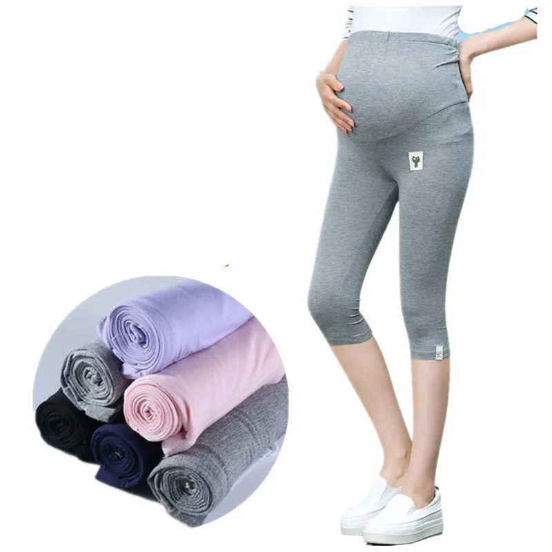 Maternity summer legging 100 cotton pants plus size pregnancy belly
