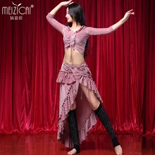 New velvet Women’s belly dance set costume belly dancing clothes bellydance top+skirt 2pcs suits M, L S1050+Q3106