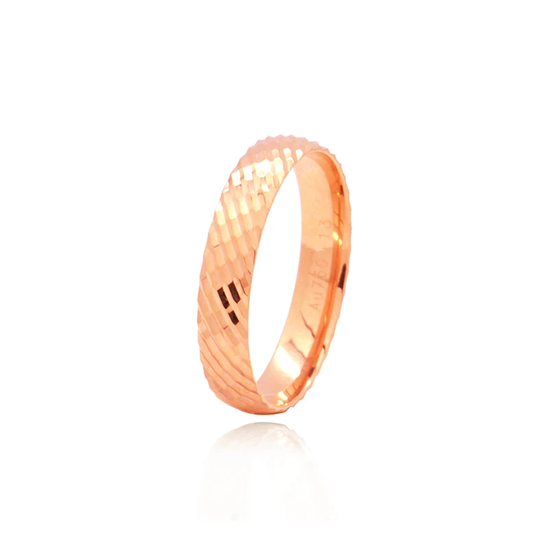 

Delicate 18KT AU750 True Solid Gold Rose Tone Rings Bands for Women Female Girl Fine Jewelry Gift US Size 5-10.5