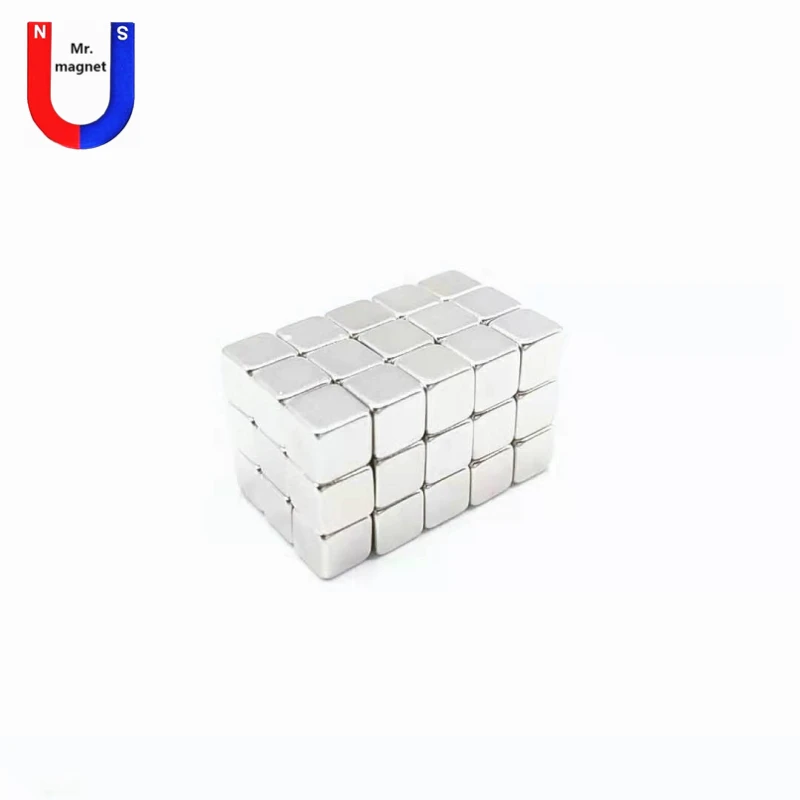 5*5*5mm super fortes cuboide duplo ímãs da terra rara banhados de níquel