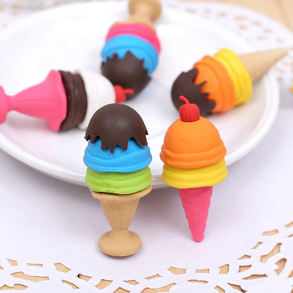 

1PC Cute Rubber french Dessert Ice Cream Circle Bread Malone Kitchen Toys Best Gifts Random Color For Kids
