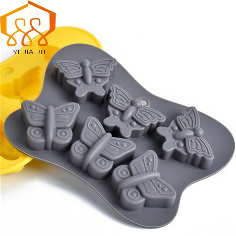 1 шт. форма для мыла ручной работы с шестью отверстиями|butterfly cake molds|silicone moldhandmade soap