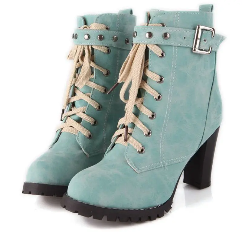 Женские ботильоны на шнуровке высоком каблуке размеры 34 43|autumn shoes|boots women sexyankle boots