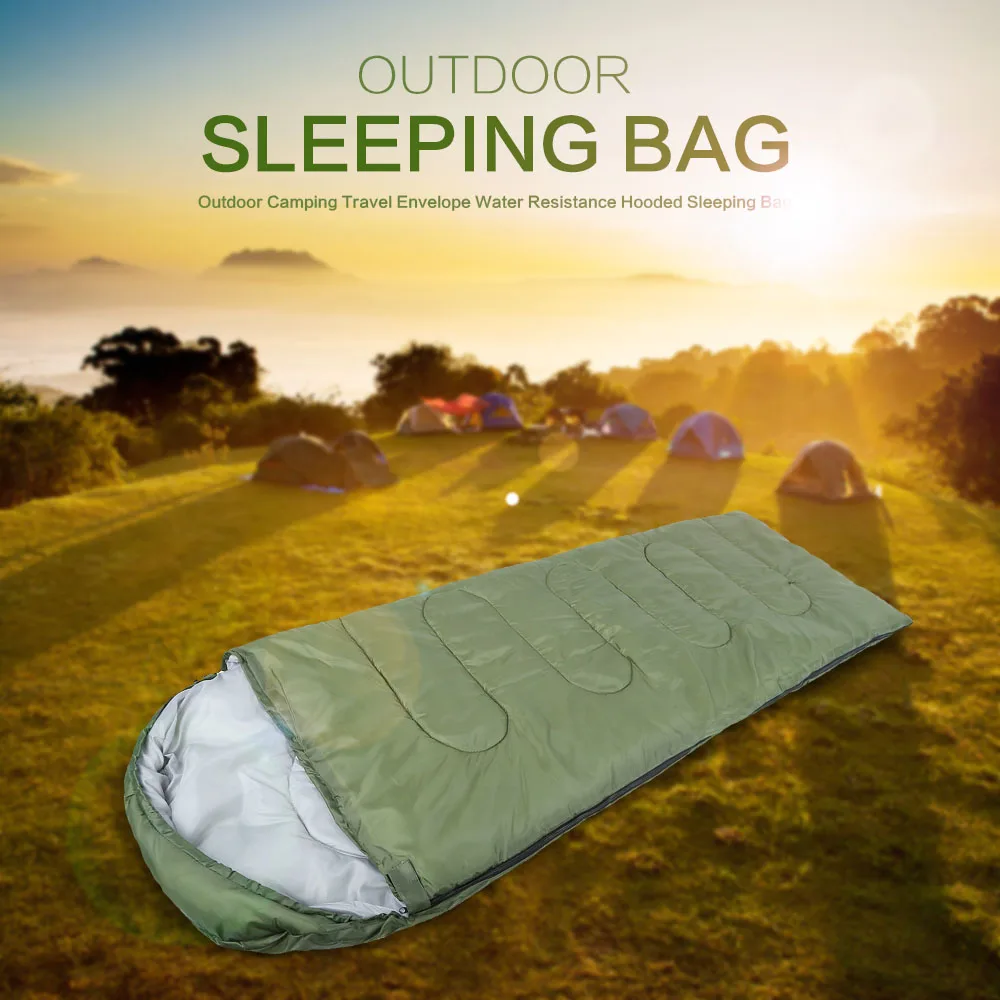 

Outdoor Sleeping Bag Professional Envelope Sleeping Bag Foldable Water Resistance Hooded Cotton For Outdoor Camping Travel