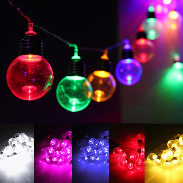 10M LED String ไฟลูกโลกลูกหลอดไฟกลางแจ้ง Multicolor คริสต์มาสงานแต่งงานหน้าแรก Decor Night LED Fairy ไฟ