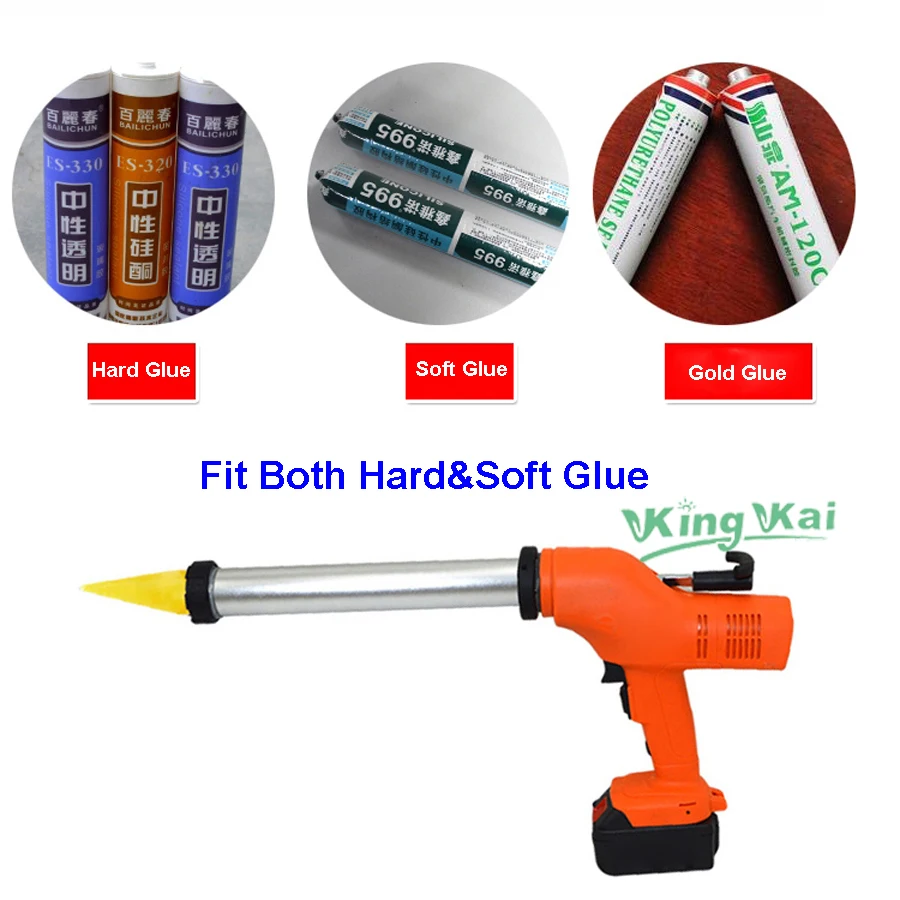 KK 21V 18000mah Lithium Battery Window Wall Electric Cordless Glass Glue Gun Machine For House Decoration