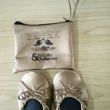 Логотип печатается складной балерина обувь ботинок квартир женщин сумки