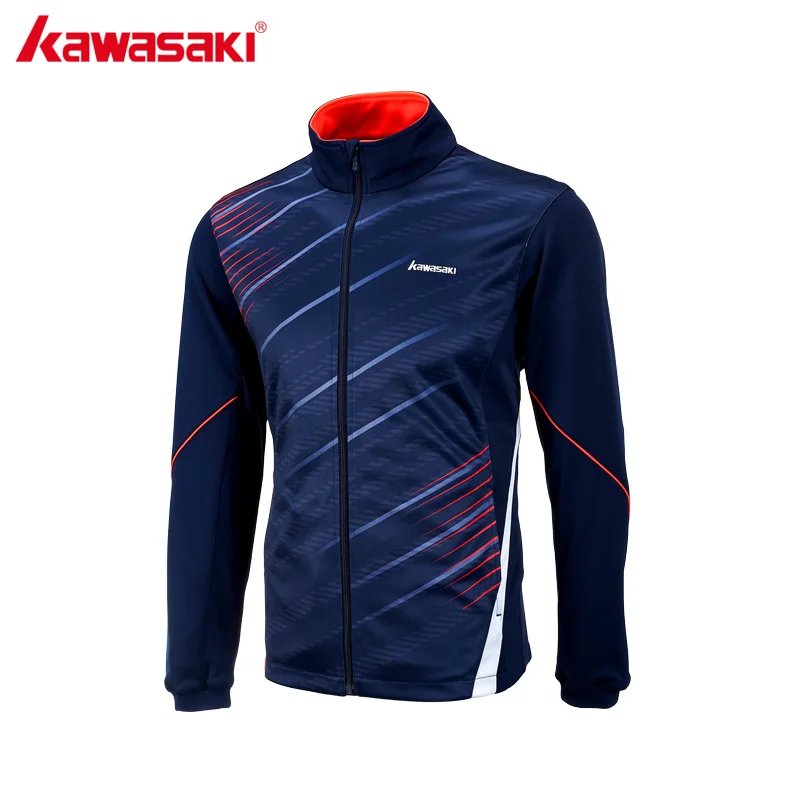 

Kawasaki Original Running Jackets for Men Polyester Fitness Gym Tennis Badminton Jackets Breathable Quick Dry Blue JK-17181