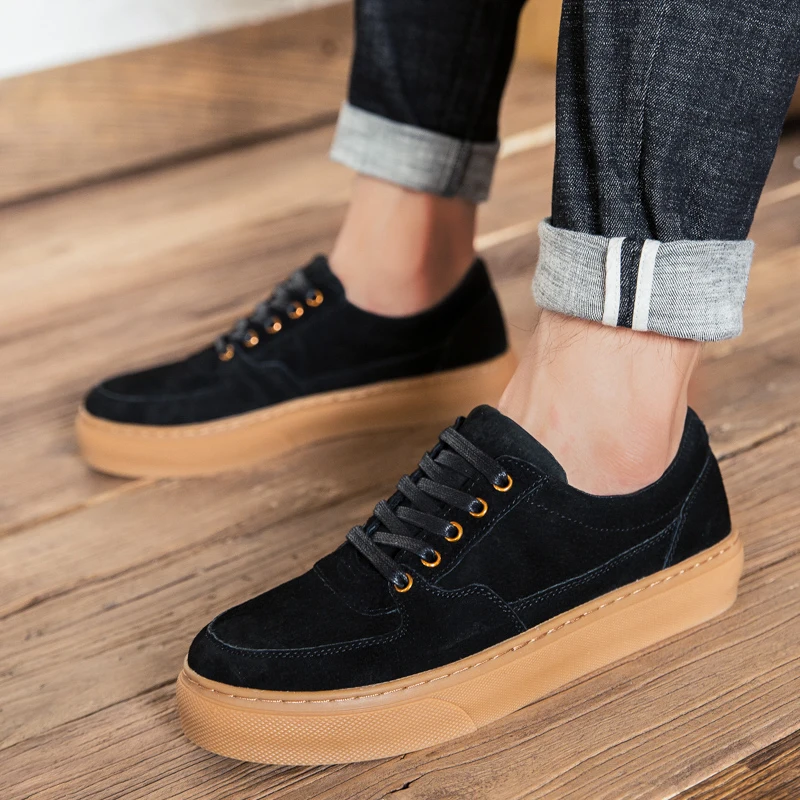 

Hot Luxury Men Young Casual Shoe Natural Leather Men Casual Shoes Rubber Non-Slip Casual Sneakers Men Top Quality Walking Shoes