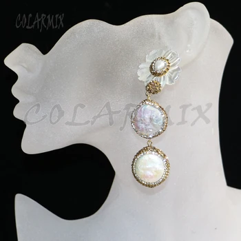 

3 pair double pearl earrings golden earrings pearl earring thick pearl round elegant trendy jewelry for women gift jewelry 9218