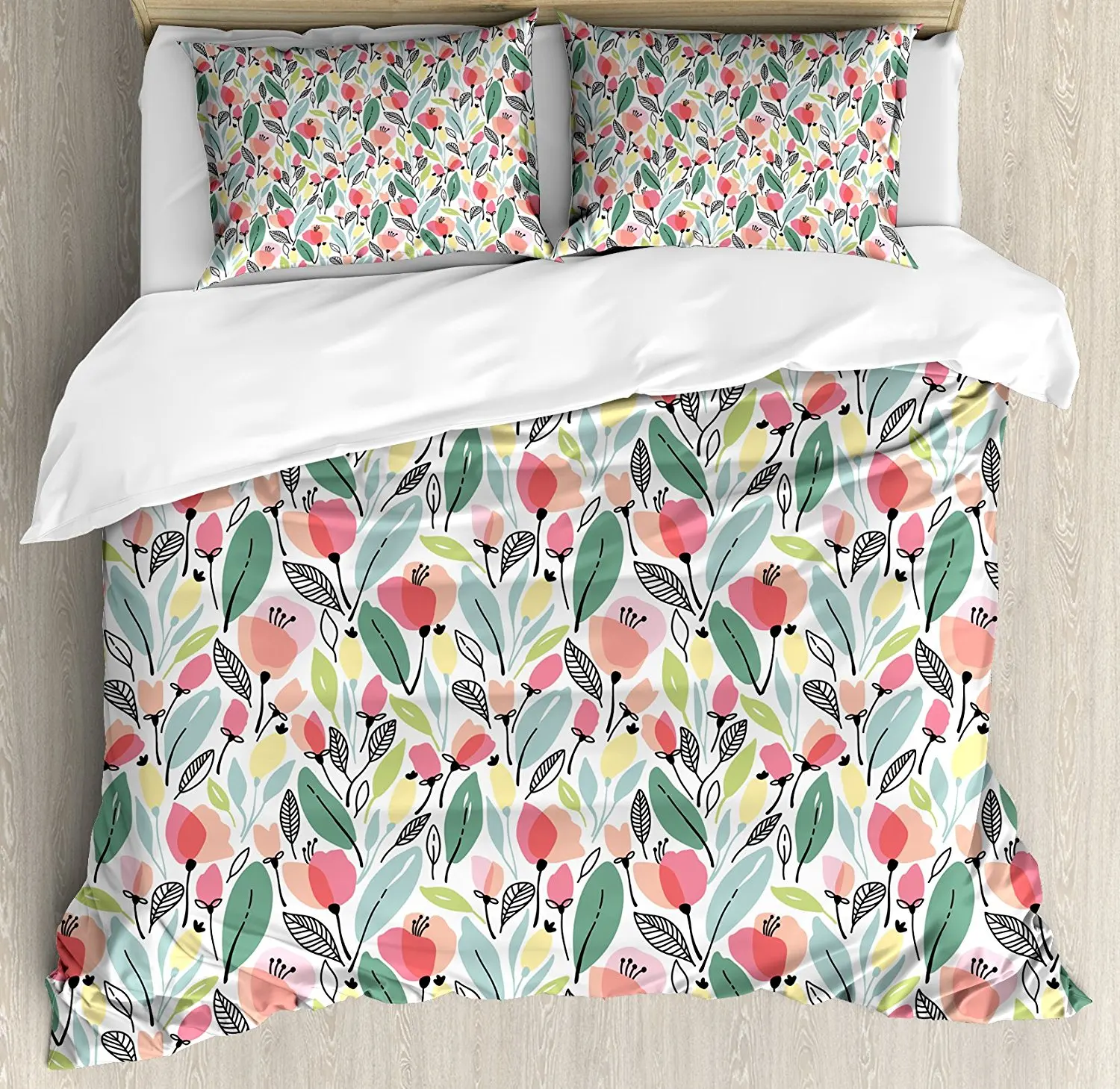Buy Leaf Duvet Cover Set Floral Pattern with Poppies