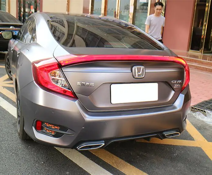 JIOYNG ABS REAR TRUNK LIP SPOILER LED TAIL LAMP LIGHT FOR HONDA CIVIC