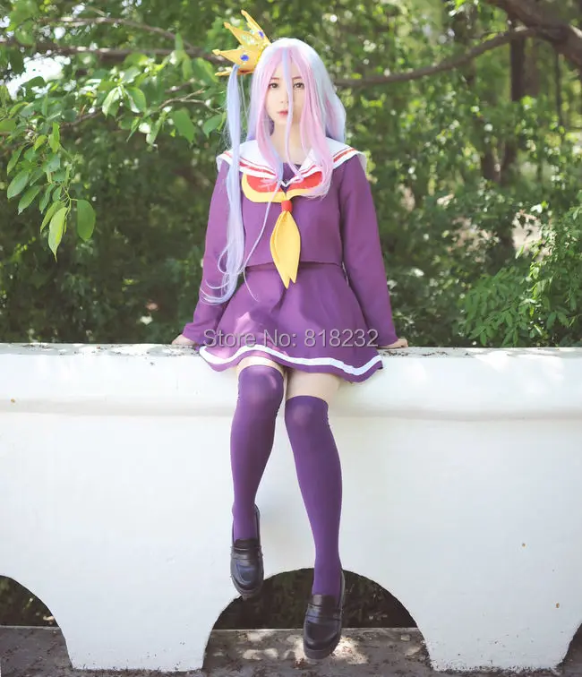 NO GAME NO LIFE Shiro Sailor Suit School Uniform Tops Dress Outfit Anime Cosplay  Costumes _ - AliExpress Mobile