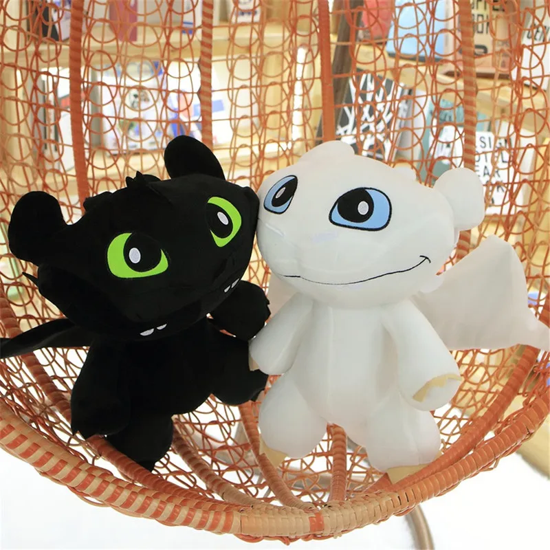 

How to Train Your Dragon Toothless Night Fury Soft Stuffed dragon animal doll gift Plush Toy Soft White Dragon Stuffed Doll Chr