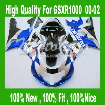 

ABS Fairing Kit For SUZUKI GSXR 1000 00 01 02 GSX-R1000 blue silver black GSX R1000 GSXR1000 2000 2001 2002 Fairings part #332G