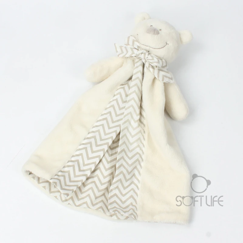 39CM Baby Plush Toy Bear Scarf Handkerchief Appease Towel Rattles Crap Doll Animal Hand Doll Puppet Bear Classic Educational Toy (10)