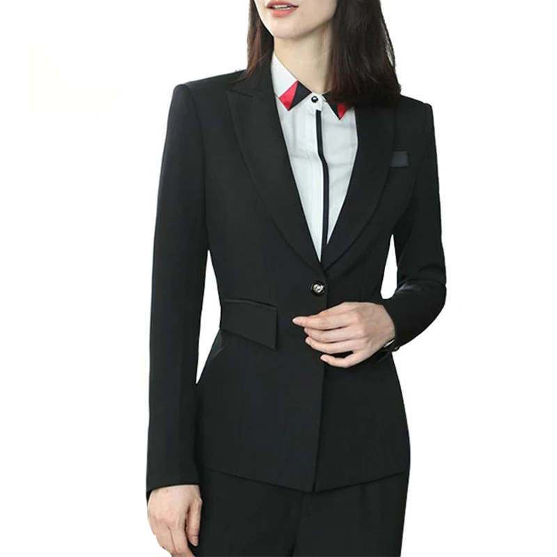 Черный одной кнопки Дамы пиджаки для женщин для 2019 зима осень костюм Куртка Блейзер Femme офисные женские туфли Топы корректирующие пальт