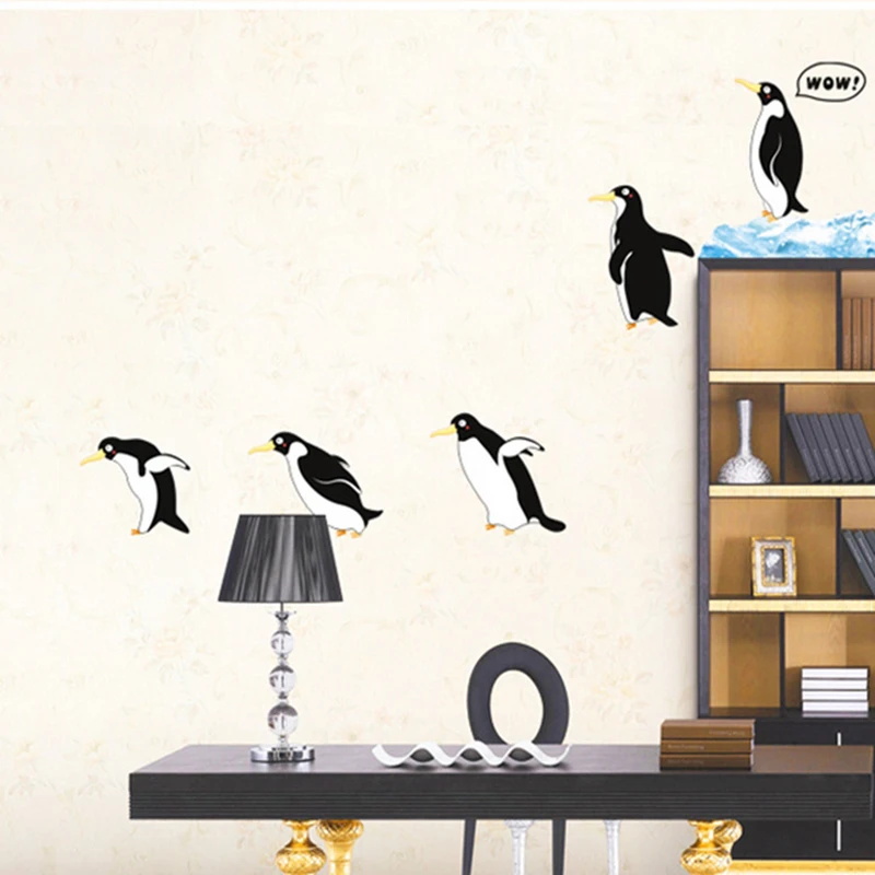 DIY Penguin Fridge Kitchen Vinyl Wall Stickers Decals Wallpaper For Refrigerator Kitchen Bathroom Kids Bedroom Decoration DIY Penguin Fridge Kitchen Vinyl Wall Stickers Decals Wallpaper For Refrigerator Kitchen Bathroom Kids Bedroom Decoration