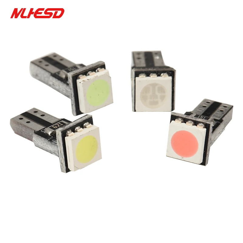 100 шт. T5 5050 1SMD светодиодный светильник лампы ошибок W5W автомобиля мерцающий