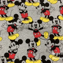 50*168 см Микки эластичная хлопковая ткань вязаная трикотажная ткань DIY швейная Футболка для мальчика Ткань для детского платья