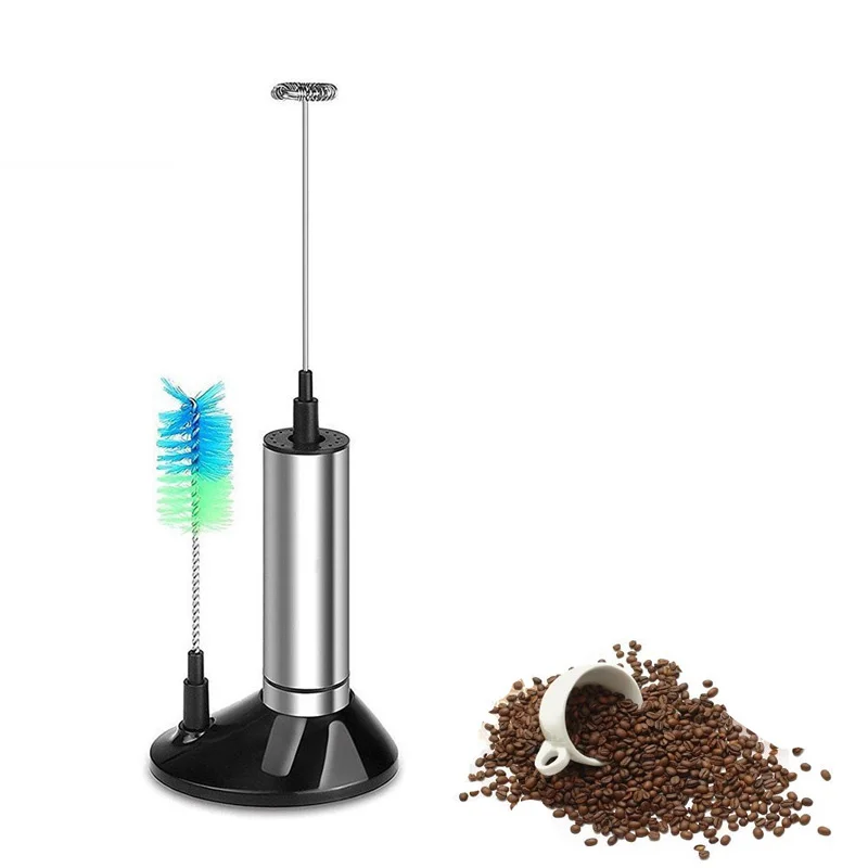 

1Pc Stainless Steel Milk Frother Set With Cup Brush Electric Milk Frother For Coffee Egg Beater Whisk Mixer Stirrer LK0029