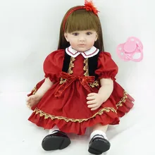 60 см Силиконовая виниловая кукла-Реборн, игрушки для детей, подарок на день рождения, Рождество, Год, реалистичные куклы для маленьких девочек, Brinquedos