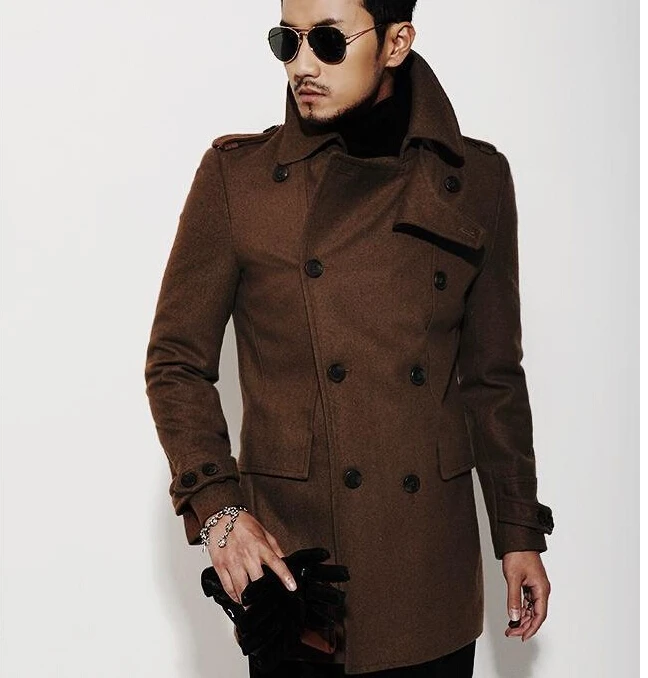 Popular Mens Double Breasted Pea Coat-Buy Cheap Mens