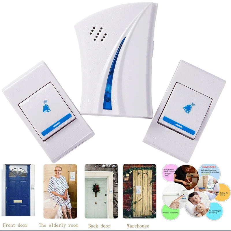 

Wireless Door Bell 36 CHIME Home Cordless Portable 50M Range Digital Doorbell
