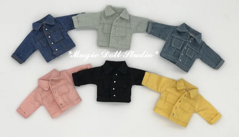

[OB053]Free Shipping 4" Obusit11 Clothes #4 Color Demin Jacket fit for 4 inch OB11 1:12 Scale doll outfits for Retail