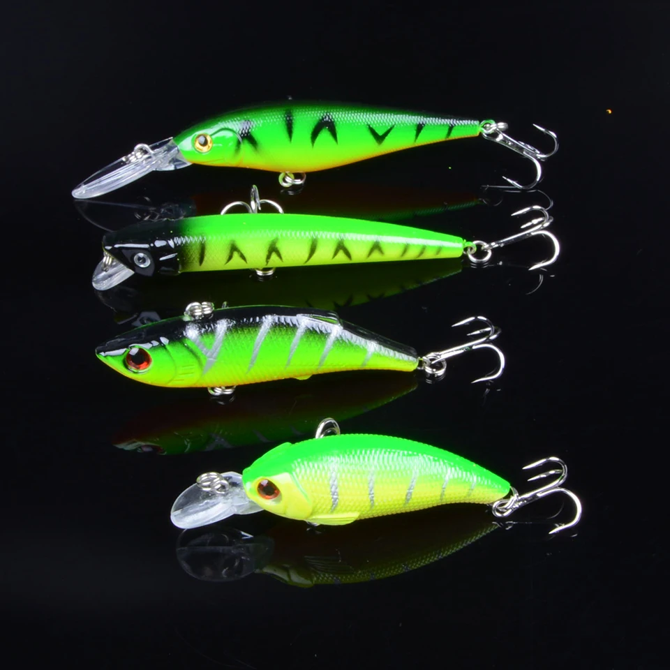 

New Set Mixed 4pcs/Lot Good Quality Fishing Lure 4 Models Crankbait Bait Artificial Make Fish Baits Wobbler Fishing Tackle