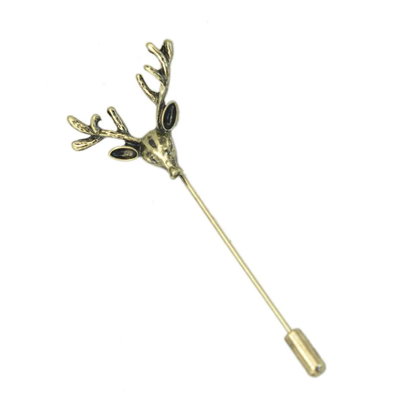New Arrive Men Brooches Corsage Lapel Pin Retro Deer Brooch Collar Pin Brand Accessories Trendy Lapel Pin Brooch Boutonniere