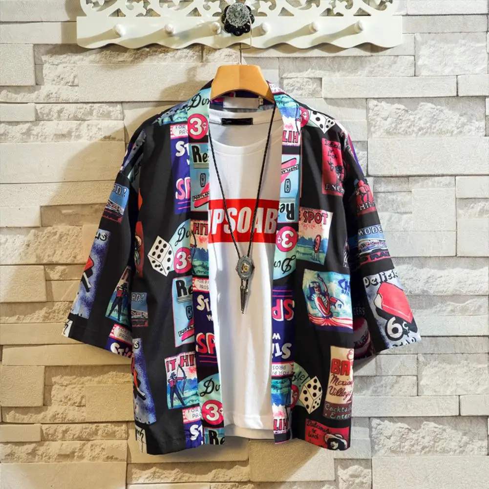 

Men Women Arrival Printing Loose Shawl Kimono Cardigan Boho Tops Beach Holiday Blouse Sunscreen Swimwear Bikini Cover Ups