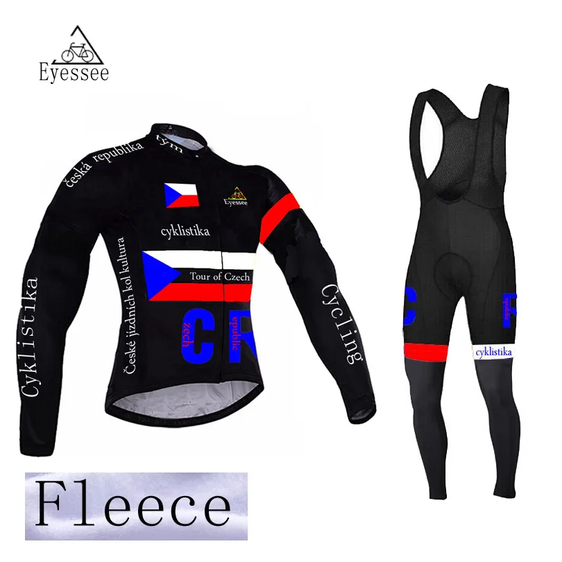 

Czech Republic Cycling Jersey Winter Long Sleeve Bike Clothes Roupa Ciclismo 2018 Eyessee Thermal Fleece MTB Bicycle Clothing