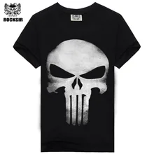 Rocksir punisher t shirts for men t shirt Cotton fashion brand t shirt men Casual Short
