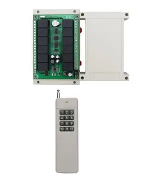 

Smart hoem DC12V 12 CH 12CH RF Wireless Remote Control Switch System, Transmitter Receiver for garage door gate Led appliances
