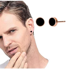 Популярные серьги-гвоздики 6 мм цвета розового золота круглой формы, скидка,, серьги из нержавеющей стали, ювелирные изделия для мужчин