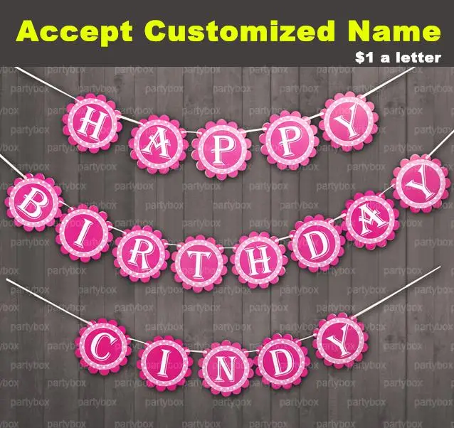 Customized Name  Happy Birthday Party  Decorations  Kids Baby 