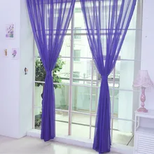 Декоративные тонкие прозрачные окна вуаль занавес Романтический Фиолетовый Тюль подзоры легко мыть занавес для французского окна#30