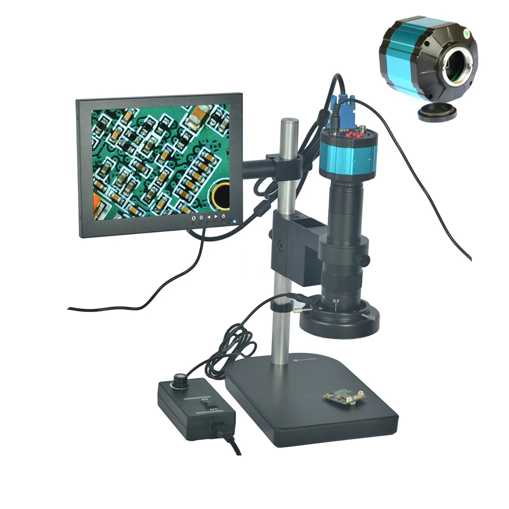 

2.0MP HD VGA Digital Industrial Microscope Camera Magnifier+180X C-mount Lens+8" HD LCD Monitor+Table Stand Microscopes for Lab